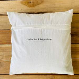 Funda de Cojín Cuadrada Decorativa de Algodón con Estampado a Mano Indio, Acolchada, 40 x 40 cm - Product Image 5