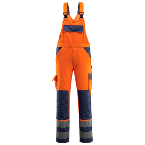 Men High Visibility Orange Work Coverall With Reflective Stripes And Blue Panels - Product Image 1