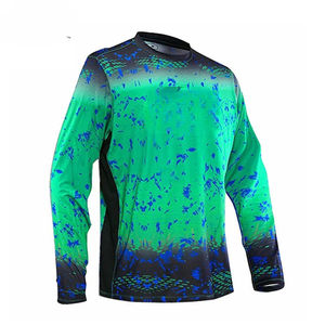 Chemise de pêche en coton et fibre de bambou tricotée pour homme, manches longues, impression numérique, respirante, séchage rapide, UPF 50, avec capuche - Product Image 2