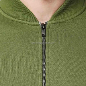 <b>Men's</b> Green <b>White</b> Sleeve Varsity <b>Jacket</b> Zipper Stand Collar Casual Fleece Polyester Cotton Autumn Wear - Product Image 5