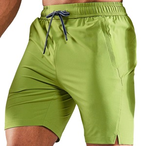 Men's Green Quick Dry Shorts With Drawstring <b>Elastic</b> Waist Solid Color Casual Sport Short Pants Moisture Wicking Breathable - Product Image 6