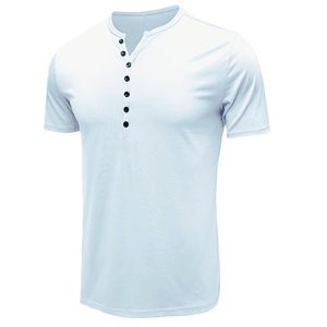 T-shirt pour homme en coton à manches courtes avec boutons sur le devant, personnalisable, de haute qualité, respirant, décontracté, vêtement d'extérieur pour l'été - Product Image 4