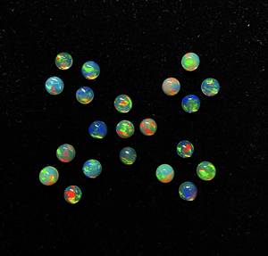 Lot de cabochons ronds en opale d'Éthiopie naturelle, pierres précieuses en vrac, 4 mm, pour la fabrication de bijoux, certifiés IGI - Product Image 3