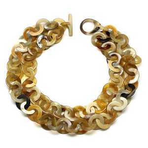 Colliers artisanaux en corne perlée, chaîne à maillons en corne naturelle, bijoux fantaisie, accessoires de mode ethniques bohèmes, vente en gros - Product Image 3