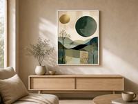 Peinture abstraite minimaliste faite à la main sur toile, paysages estompés texturés, style Wabi Sabi, décoration de salon