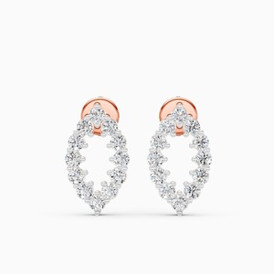 ต่างหูเพชรทรงมาควิสแบบกลีบดอกไม้ น้ำหนัก 0.60 กะรัต ผลิตในห้องปฏิบัติการ ประดับด้วยทองคำ 9K สีเหลือง ขาว และโรสโกลด์ - Product Image 1