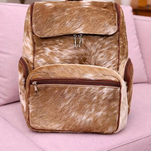 Mochila de Cuero Genuino Premium, Mochila de Viaje de Piel de Vaca, Multifuncional, Gran Capacidad, Unisex, Cierre de Cremallera, HNBP-0032 - Product Image 1