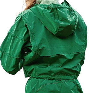 Conjunto de 2 Piezas Personalizable para Mujer, Chaqueta Cortavientos con Cuello Alto y Cierre Frontal, Pantalones Cortos con Estampado Sólido, Ropa Urbana para Invierno - Product Image 3