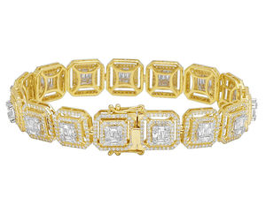 Bracelet Tennis Hip Hop Iced Jewelz entièrement pavé, largeur 20mm, Moissanite taille princesse VVS, plaqué or, argent sterling 925, IGI - Product Image 3