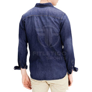 Servicio OEM, Venta al Por Mayor, Diseño Personalizado, Camisas de Mezclilla Casuales para Hombre, Transpirables, Ecológicas, Impermeables, 100% Algodón, Nueva Llegada - Product Image 3