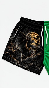 Shorts de plage décontractés pour hommes, 100% polyester, tissu en toile, fermeture à cordon, anti-UV, respirant, écologique, séchage rapide - Product Image 3