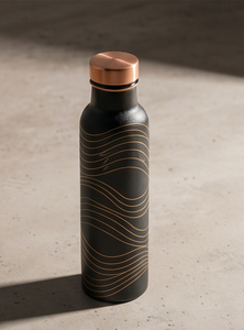 Bouteille d'eau en cuivre émaillé artisanale en gros, motif artistique ayurvédique, étanche, écologique, gourde métallique pour la gym et le bureau, OEM - Product Image 4