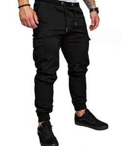 Nouveau pantalon décontracté pour homme en toile tissée légère, multi-poches, coupe droite, taille haute, écologique - Product Image 4
