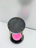 Sablier en bois fait main de 7,5 pouces avec sable rose |   Décoration de table pour fête d'anniversaire avec design croix d'ange rustique