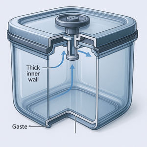 Mini récipient à épices en Tritan avec valve à gaz sous vide, design empilable, sans BPA et écologique - Product Image 5