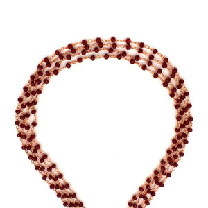 Chaîne de perles de grenat rouge style chapelet, pierres précieuses facettées de 2 mm, chaîne enroulée de fil doré pour la fabrication de bijoux, approvisionnement en gros - Product Image 2