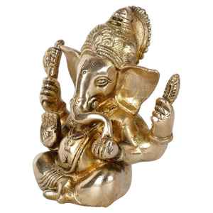 Grande statue de dieu en laiton |   Dieu hindou de la chance, décoration de temple domestique - Product Image 2