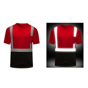 Camiseta de Trabajo de Alta Visibilidad con Franjas Reflectantes, Ropa de Trabajo de Alta Visibilidad para Construcción, Camiseta de Manga Corta Reflectante - Product Image 5