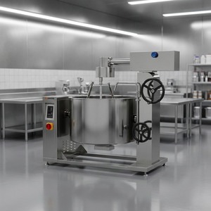 Olla de vapor encamisada con inducción rotativa Amicook 380V/440V, modelo de fácil operación, eléctrica, para preparar ingredientes voluminosos de uso comercial. - Product Image 1