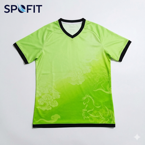 Nouveau maillot de football tendance de qualité supérieure, extensible, design personnalisé, sublimé, confortable, respirant, polyester/nylon, séchage rapide, col rond - Product Image 6
