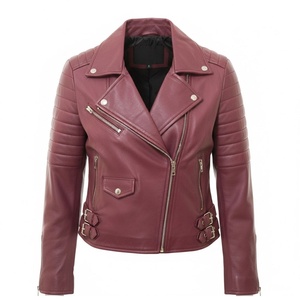 แจ็คเก็ตหนังผู้หญิงสไตล์มินิมอล ดีไซน์เรียบง่ายแต่ทันสมัย เหมาะสำหรับแฟชั่นประจำวัน แจ็คเก็ตหนังที่ดีที่สุด - Product Image 1