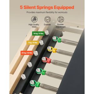 Machine de Pilates pliable en bois avec double résistance à ressort, lit de Pilates pour la maison, la salle de sport et le studio, Reformer de Pilates Premium - Product Image 2