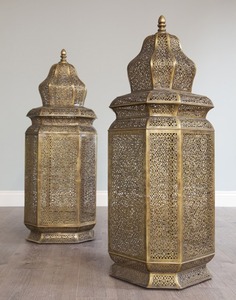 <b>Copper</b> Hanging Sphere <b>Lanterns</b> With Honeycomb Pattern For Home Decoration or Interiors - Product Image 5