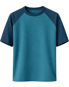 Camiseta de Manga Raglán Azul Marino para Hombre, Informal, Cuello Redondo, Transpirable, Mezcla de Algodón, Suave, Cómoda, Ligera, para Uso Diario - Product Image 1