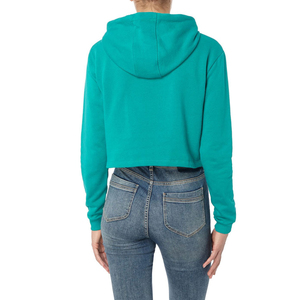 Sweat-shirt à capuche court pour femme Umbro, manches longues, logo géométrique sur le devant, tricot en coton, style automne - Product Image 3