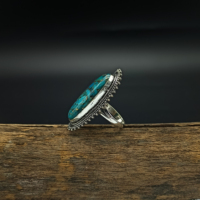 Anillo de plata de ley 925 con turquesa azul cobre para mujer, joyería hecha a mano, regalo para aniversario de boda, regalo para ella, anillo bohemio