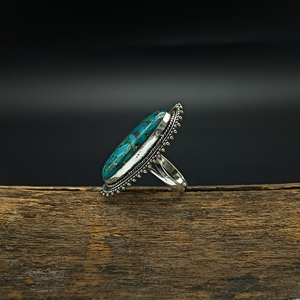 Blue Copper <b>Turquoise</b> 925 Sterling Silver <b>Ring</b> For Women Handmade Jewelry Gift For Wedding Anniversary Gift For Her Boho <b>Ring</b> - Product Image 2
