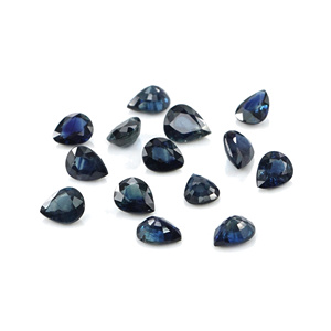 Saphirs bleus naturels non traités, taille poire 3x4mm, pierres précieuses de saphir bleu naturel facettées pour la création de bijoux - Product Image 1