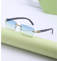 Lunettes de soleil de forme rectangulaire à la mode de marque supérieure D VVS Moissanite Diamond Lunettes pour femmes hommes