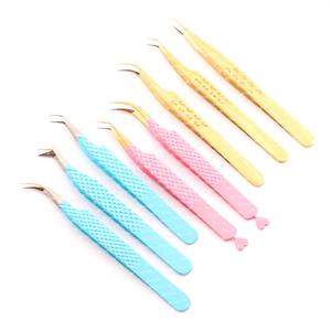 แหนบต่อขนตาแบบมีหลายสีแหนบปลายเส้นใยสแตนเลสแบบญี่ปุ่น - Product Image 3