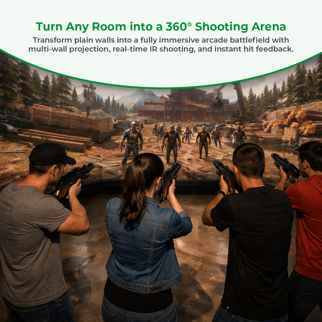 Interactive Wall Target Shooting Game with Multi Screen Projection & Infrared Laser Gun System Indoor | INEK00012