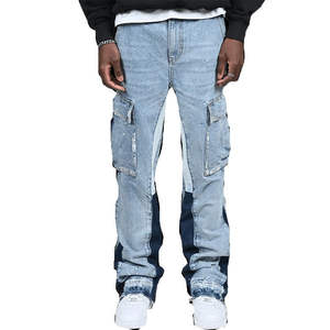 กางเกงยีนส์แฟชั่นผู้ชายขายส่ง ระบายอากาศได้ดี ทรงตรง ยืดได้ สวมใส่สบายๆ แบบสมาร์ทแคชชวล ขาดๆ แบบดิสเทรส - Product Image 4