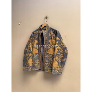 Unisex <b>Women's</b> Party Wear Two Side Handmade Boho <b>Velvet</b> Quilted Floral Embroidery <b>Women's</b> Winter Inside Cotton Lining <b>Jacket</b> - Product Image 1