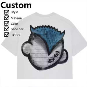 Camisetas de estilo hip-hop para hombre, de moda, con cortes ajustados, tela gruesa 100% algodón, gráficos impresos en DTG. - Product Image 3