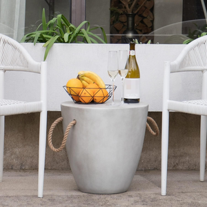 Table d'appoint en ciment pour patio avec corde de chanvre, table d'appoint moderne pour jardin, fabriquée au Vietnam - Product Image 3