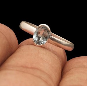 Anillo de Topacio Azul Hecho a Mano, Anillo de Piedra Preciosa Natural Chapado en Plata, Joyería de Moda, Proveedor OEM ODM - Product Image 4