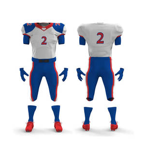ชุดยูนิฟอร์มอเมริกันฟุตบอลคุณภาพสูง สไตล์ใหม่ ผลิตจากผ้าสแปนเด็กซ์/คอตตอน/ใยไผ่ ระบายอากาศได้ดี แขนสามส่วน ทีมชิคาโก - Product Image 1
