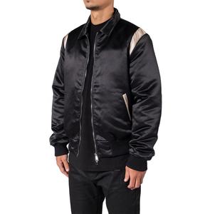 Chaqueta Universitaria Bomber de Satén Ecológica con Logotipo Personalizado para Hombre, Estilo Baloncesto, Hip Hop, Béisbol, con Bordado de Letras - Product Image 4