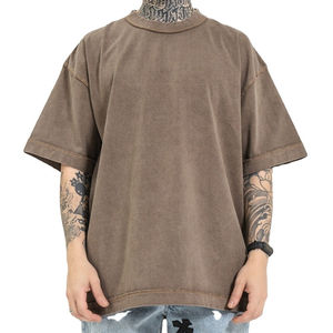 T-shirts délavés à l'acide à faible MOQ, personnalisables pour hommes, nouvelle mode, 100 % coton, style streetwear long - Product Image 5