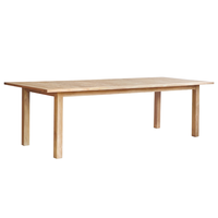 Table de jardin Andrea en teck massif, moderne, doublement extensible, résistante aux intempéries, pliable pour une utilisation en jardin et en parc