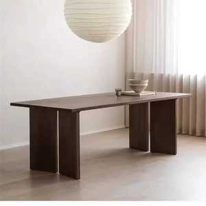 Solid Wood Modern Dining <b>Table</b> Set, Rectangular Contemporary Minimalist Wooden Furniture, Heavy Duty Luxury Kitchen <b>Table</b> - Product Image 6