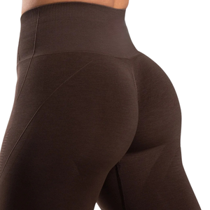 Brown Women's High Rise <b>Seamless</b> <b>Leggings</b> Breathable Stretch Workout Pants for Running Yoga Gym Fitness Training - Product Image 6