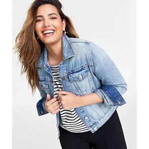 Veste en jean tendance pour femme avec logos personnalisés, manches longues, respirante et élégante pour femmes - Product Image 6
