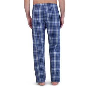 Men's Woven Sleep Pants Custom Logo OEM Made Cotton/Poly Striped Pajama Breathable Lightweight <b>Trousers</b> Button Fly <b>Elastic</b> <b>Waist</b> - Product Image 2