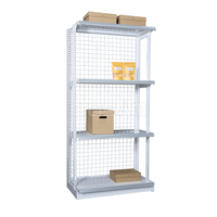 Étagère sans dossier en grille métallique robuste, type L, réglable en deux niveaux, revêtement époxy, 48W 17D TL, directement de l'usine Cubes