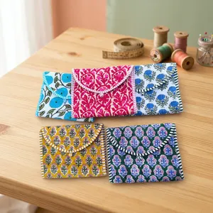 Bohemian Floral Fabric <b>Coin</b> <b>Purse</b> With Button Closure Unisex Portable Large Size - Product Image 4